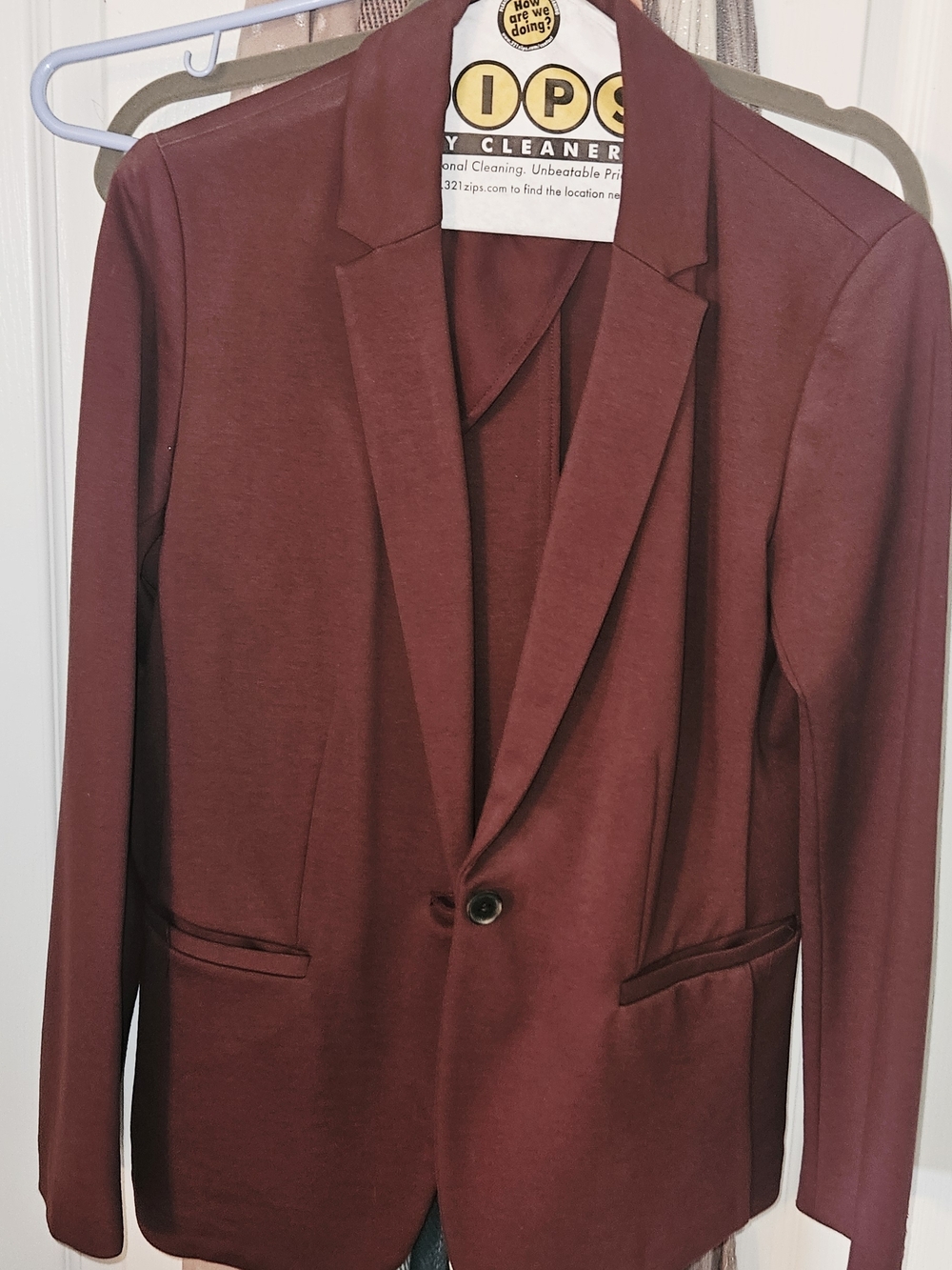 Old Navy Women's Maroon Single-Button Blazer